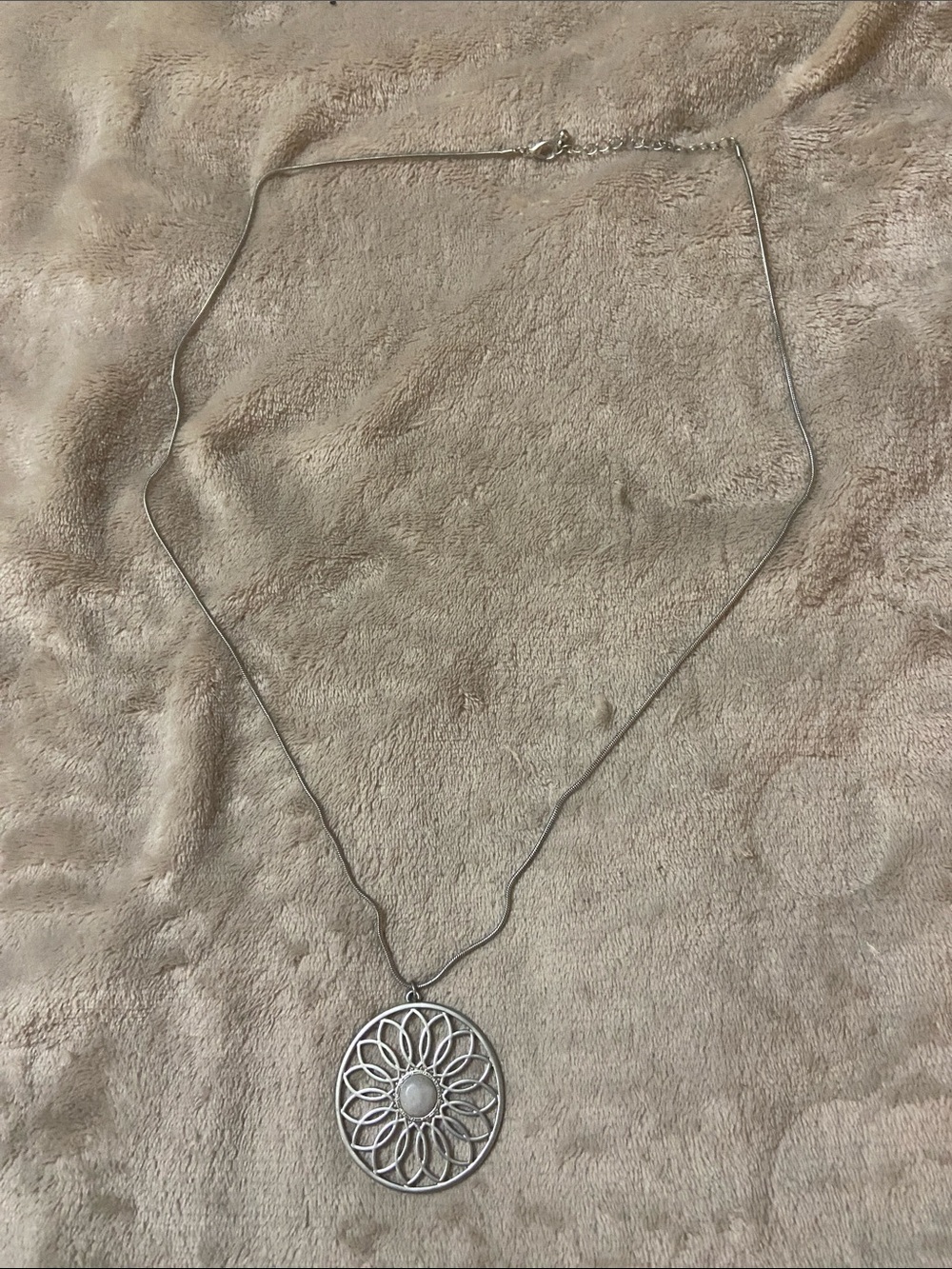 Silver Floral Sunburst Pendant Necklace - Women Jewelry